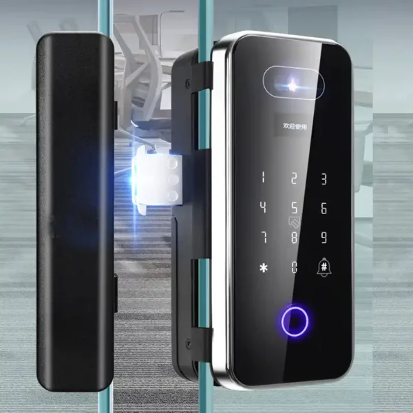 Bluetooth Biometric Glass Door Lock with Face Recognition.