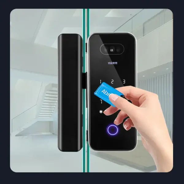 Bluetooth Biometric Glass Door Lock with Face Recognition. - Image 3