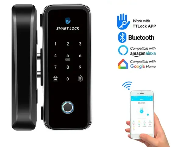 Digital Bluetooth Biometric Glass Door Lock - Image 2