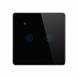 Tuya WiFi Smart Touch Light Switch - 2 Gang Black