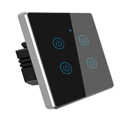 Tuya WiFi Smart Touch Light Switch - 4 Gang Black - Image 2