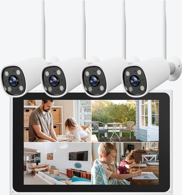 Buy Tuya 3MP Wireless Cameras 4 Channel NVR Monitor Kit Weatherproof ...