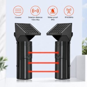 Wireless Solar Peimeter Detector 3 Beams Infrared Detector 150m